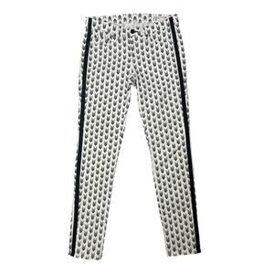 Rag & Bone For Intermix White/Black Arrow Tuxedo Stripe Boho Hipster sz 29